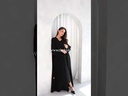 Elegant Black Abaya With Green Beads 