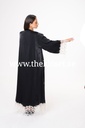 Elegance Abaya with White Flower Embroidery