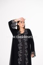 Charming Open Abaya with Sparkly Silver Beads