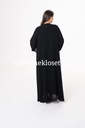 Charming Open Abaya with Sparkly Silver Beads