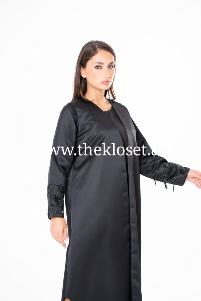 Beaded Sleeve Elegance Abaya