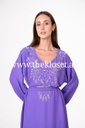 Purple Dress With Flower And Beads Design