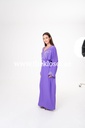 Purple Dress With Flower And Beads Design