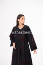 Hand beaded velvet print abaya