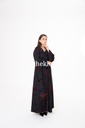 Hand beaded velvet print abaya
