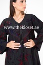 Hand beaded velvet print abaya