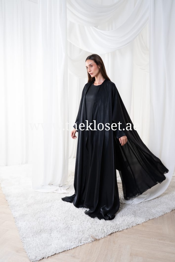Black Abaya With Long Sleeves Inner 