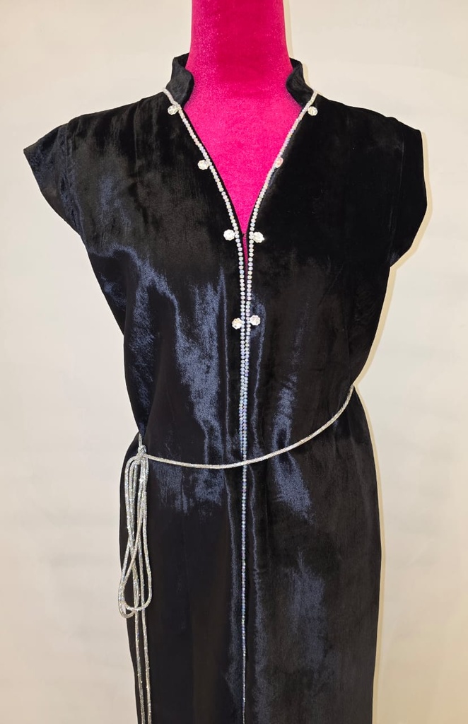 Luxury Embellished Velvet Dress