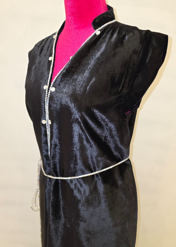 Luxury Embellished Velvet Dress