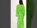 Neon Green Long Sleeve Embroidered Dress