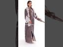 Velvet abaya with lace sleeves