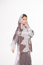 Velvet abaya with lace sleeves
