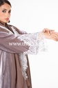 Velvet abaya with lace sleeves