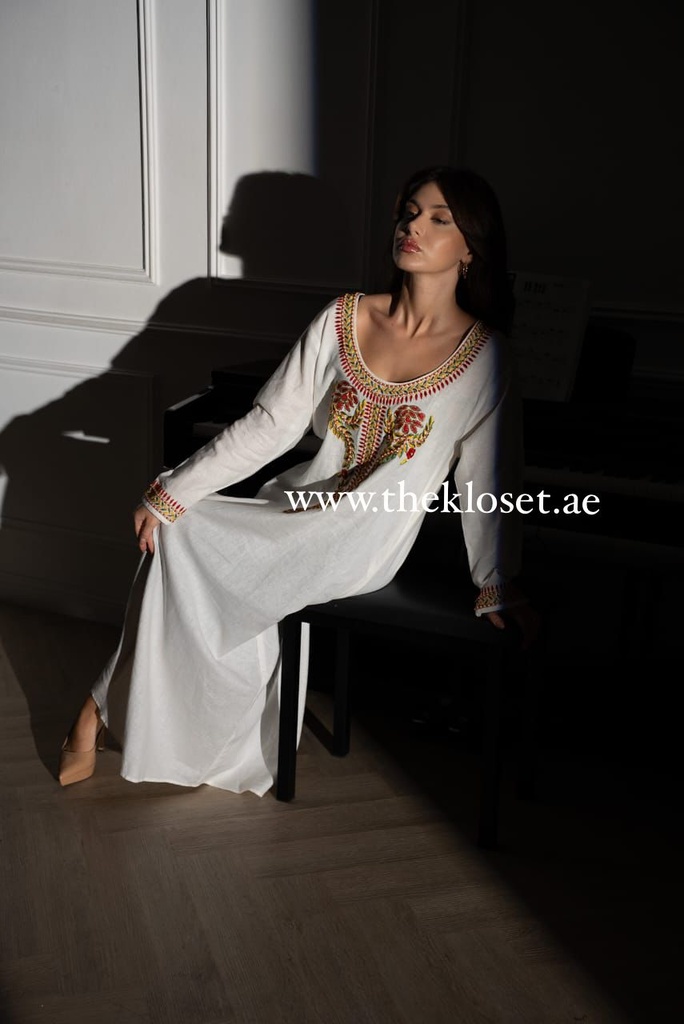 Traditional White Jalabiya Dress