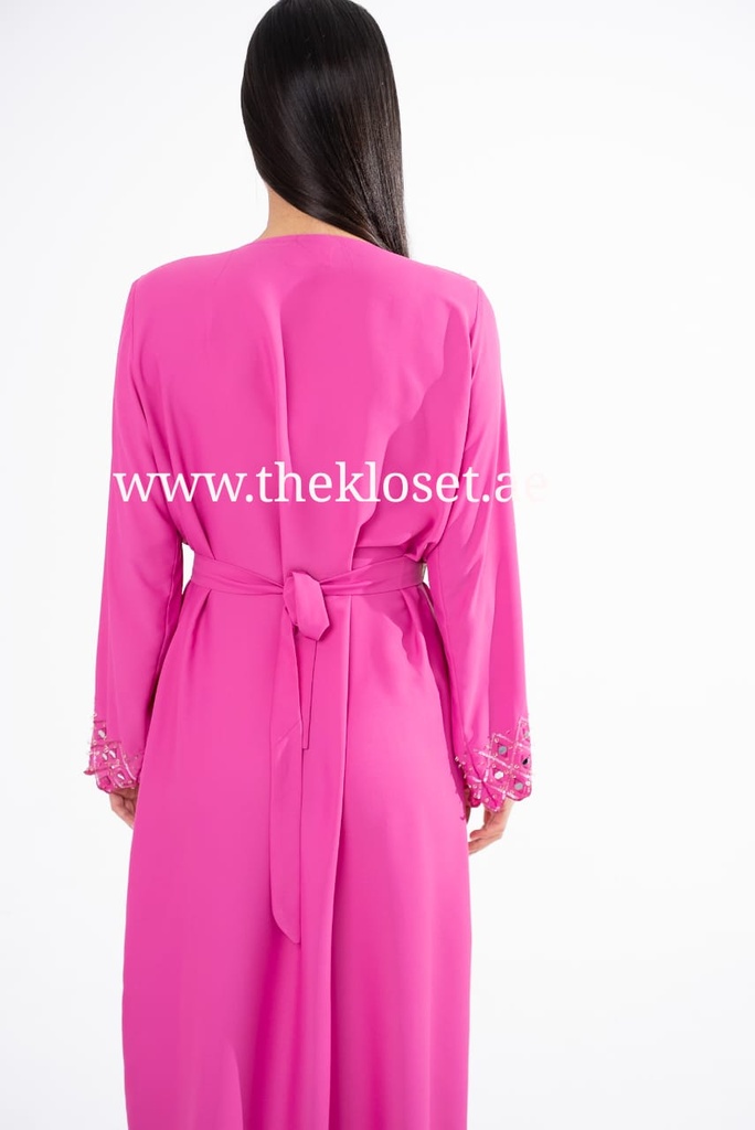 Chic Dress With Silvery Embroidered Design