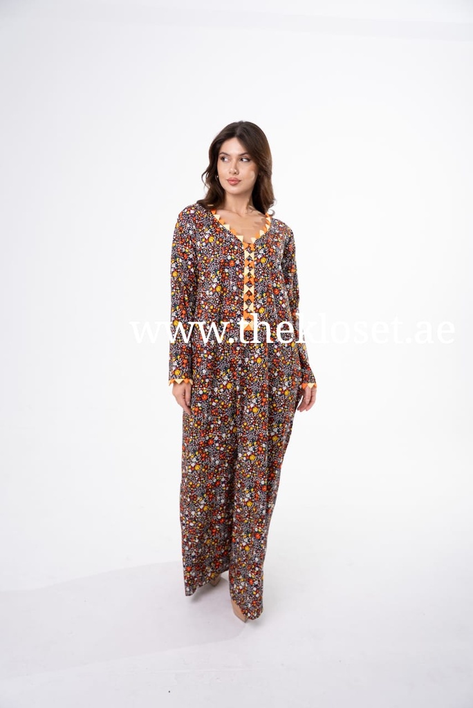 Cute Handmade Floral Jalabia Dress