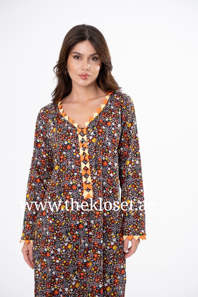 Cute Handmade Floral Jalabia Dress