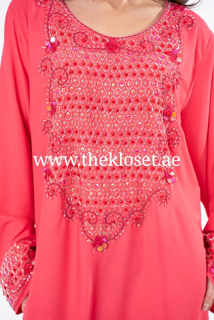 Barbie Pink Embroidered Beads Dress