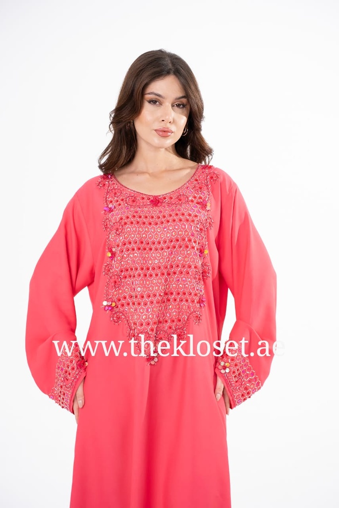 Barbie Pink Embroidered Beads Dress