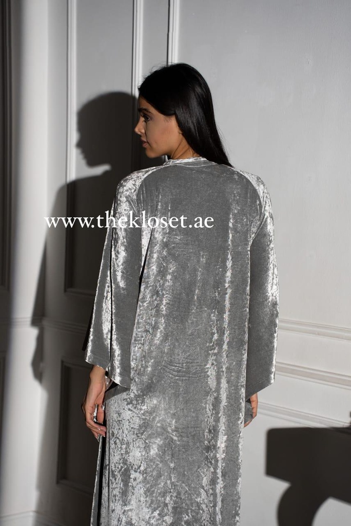 Metallic Effect Velvet Abaya