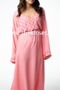 Pink Dress With Embroidered Neckline 