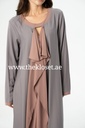 Closed two colors ruffles Abaya