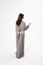 Closed two colors ruffles Abaya