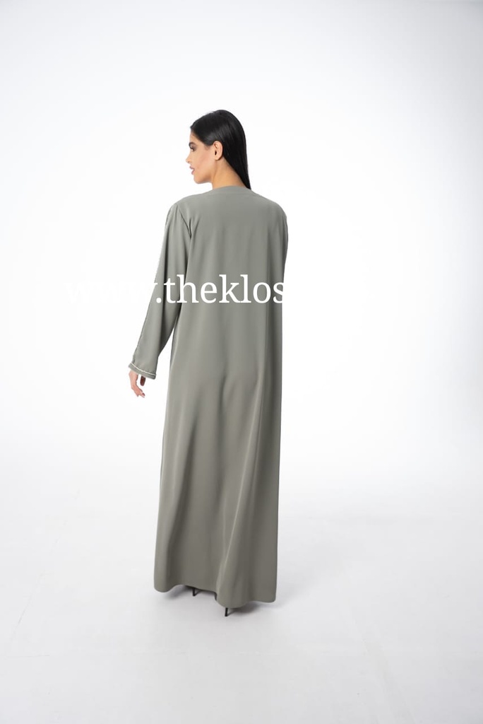 Stylish Beaded Foliage Abaya 