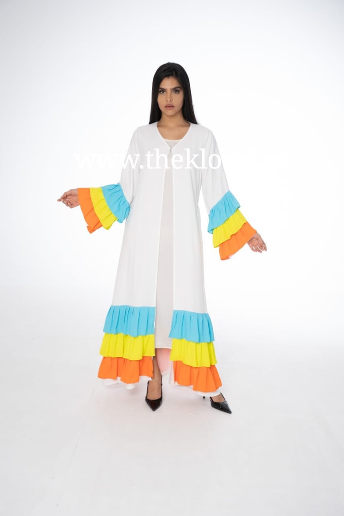 Layered Colorful Ruffles Dress  