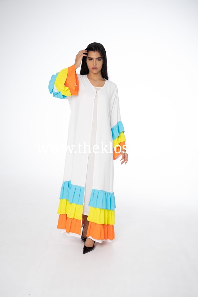 Layered Colorful Ruffles Dress  