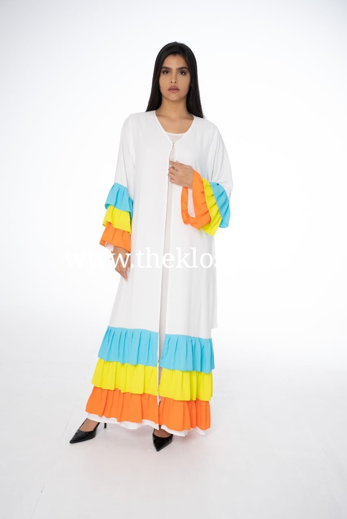Layered Colorful Ruffles Dress  