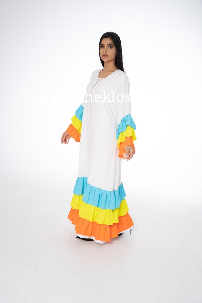 Layered Colorful Ruffles Dress  