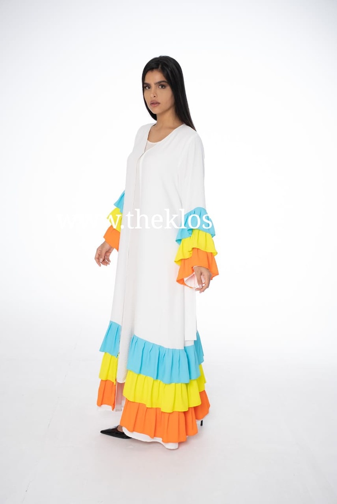 Layered Colorful Ruffles Dress  