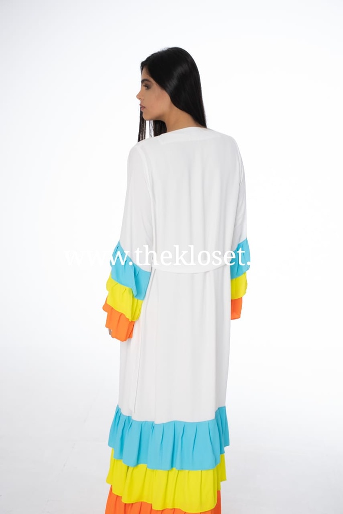 Layered Colorful Ruffles Dress  