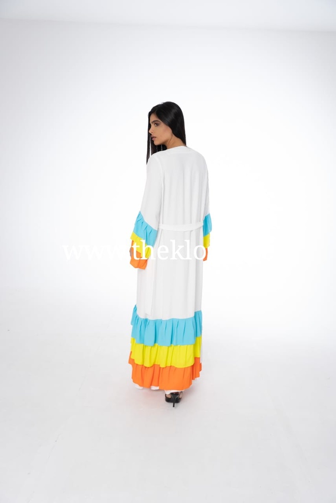 Layered Colorful Ruffles Dress  