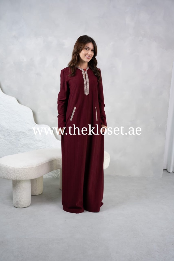 Fashionable Maroon Long Dress
