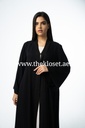 Burgundy stitching black Abaya