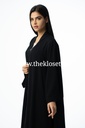 Burgundy stitching black Abaya