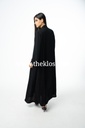 Burgundy stitching black Abaya