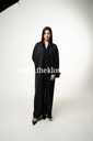 Navy Blue ruffles black Abaya