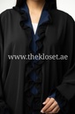 Navy Blue ruffles black Abaya