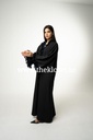 Navy Blue ruffles black Abaya