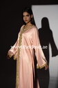 Peach Pink Long Dress With Golden Embroidery Design