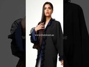 Navy Blue ruffles black Abaya