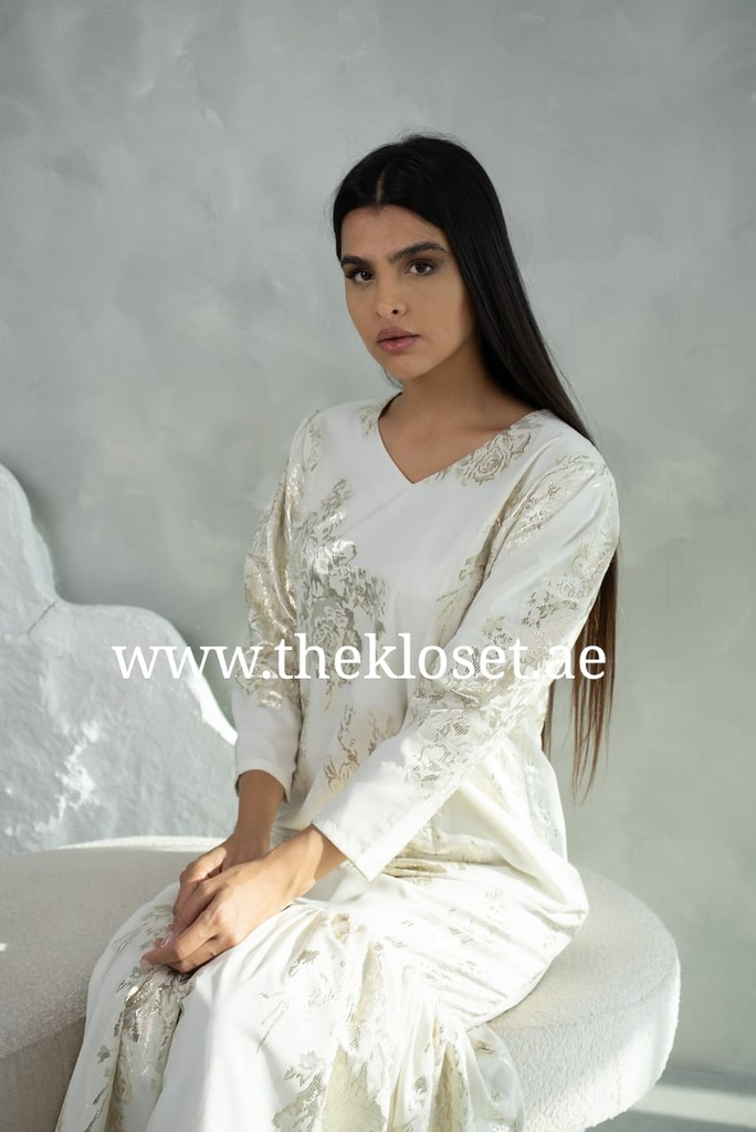 Chic White Wedding Dress With Silver Sequin Design