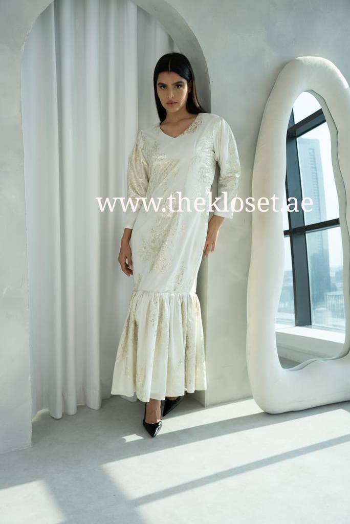 Chic White Wedding Dress With Silver Sequin Design