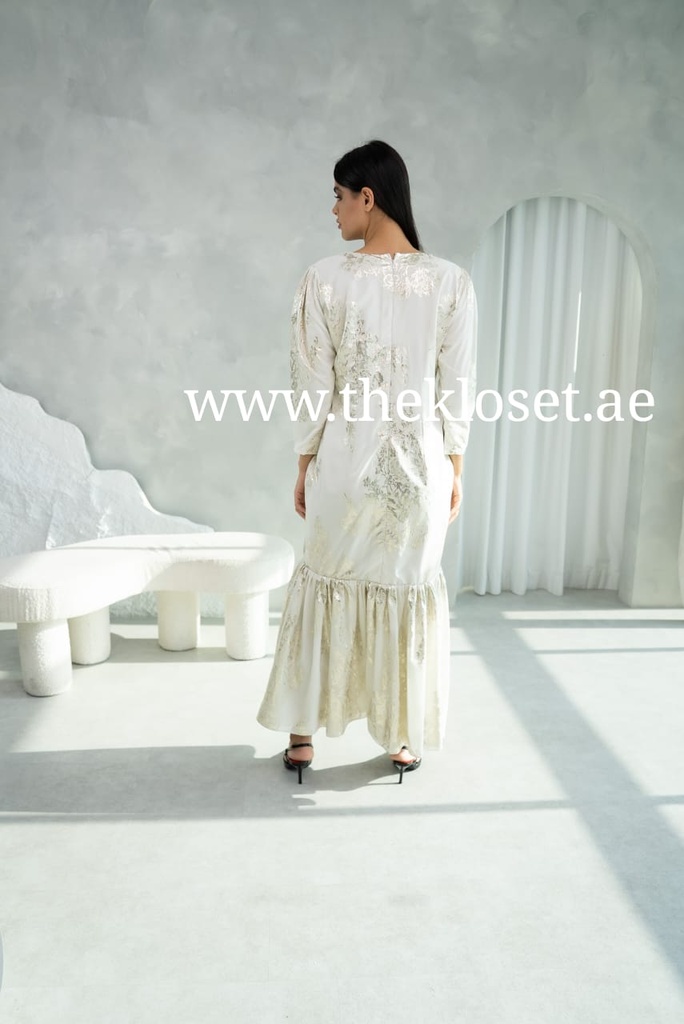 Chic White Wedding Dress With Silver Sequin Design