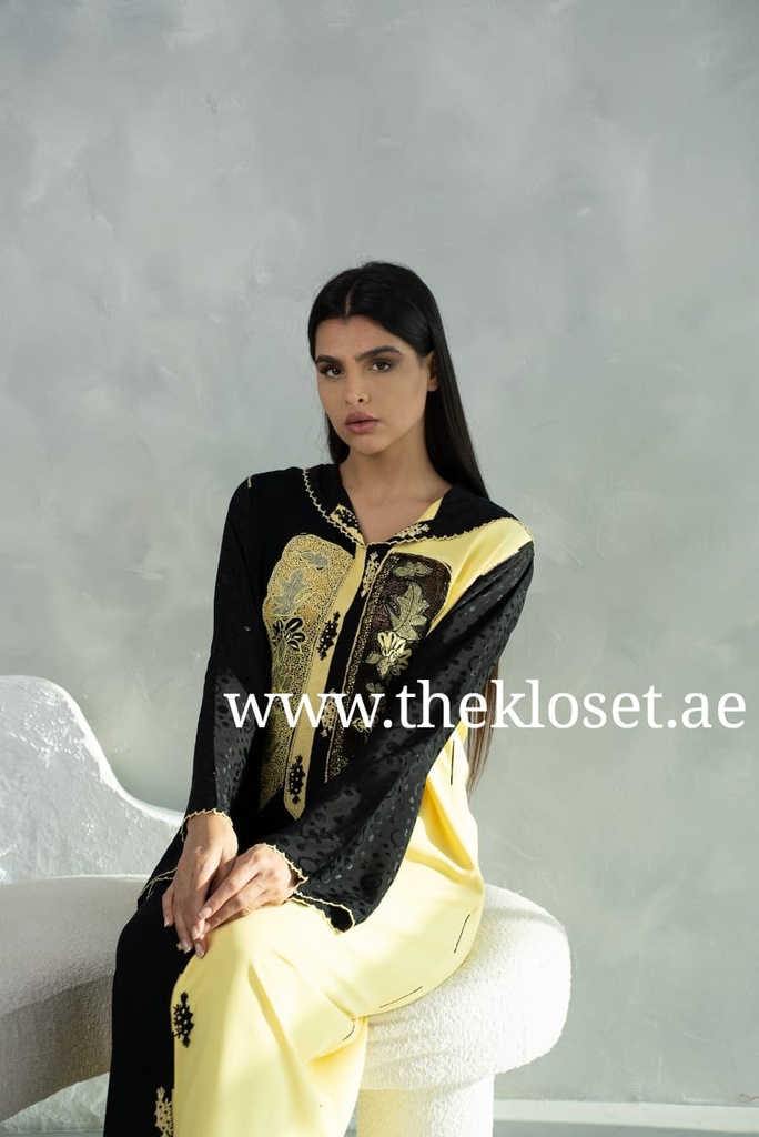 Traditional jalabiya with intricate embellishments