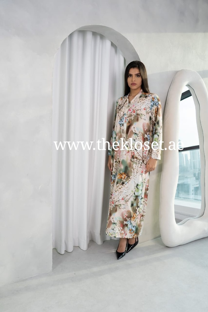  Silk Floral Printed Dress 