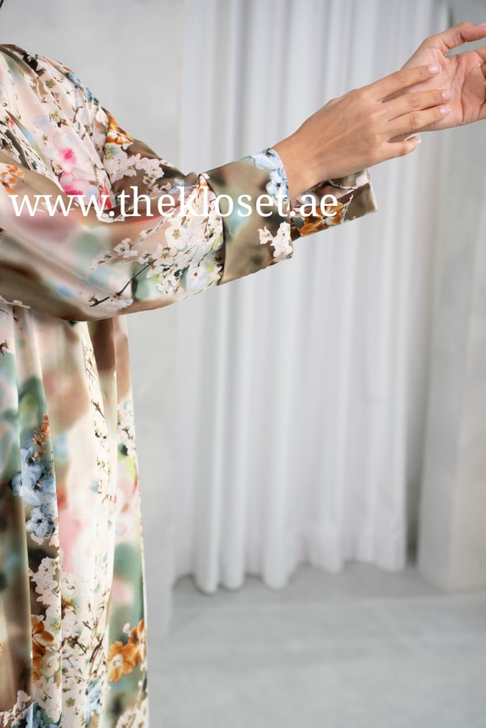  Silk Floral Printed Dress 